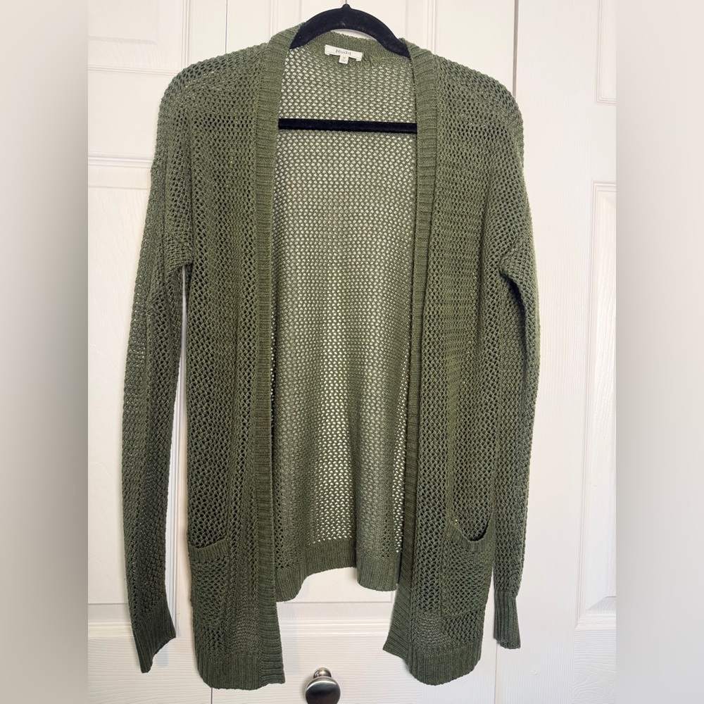 MUDD Size Medium Open Front Knit Crochet Cardigan